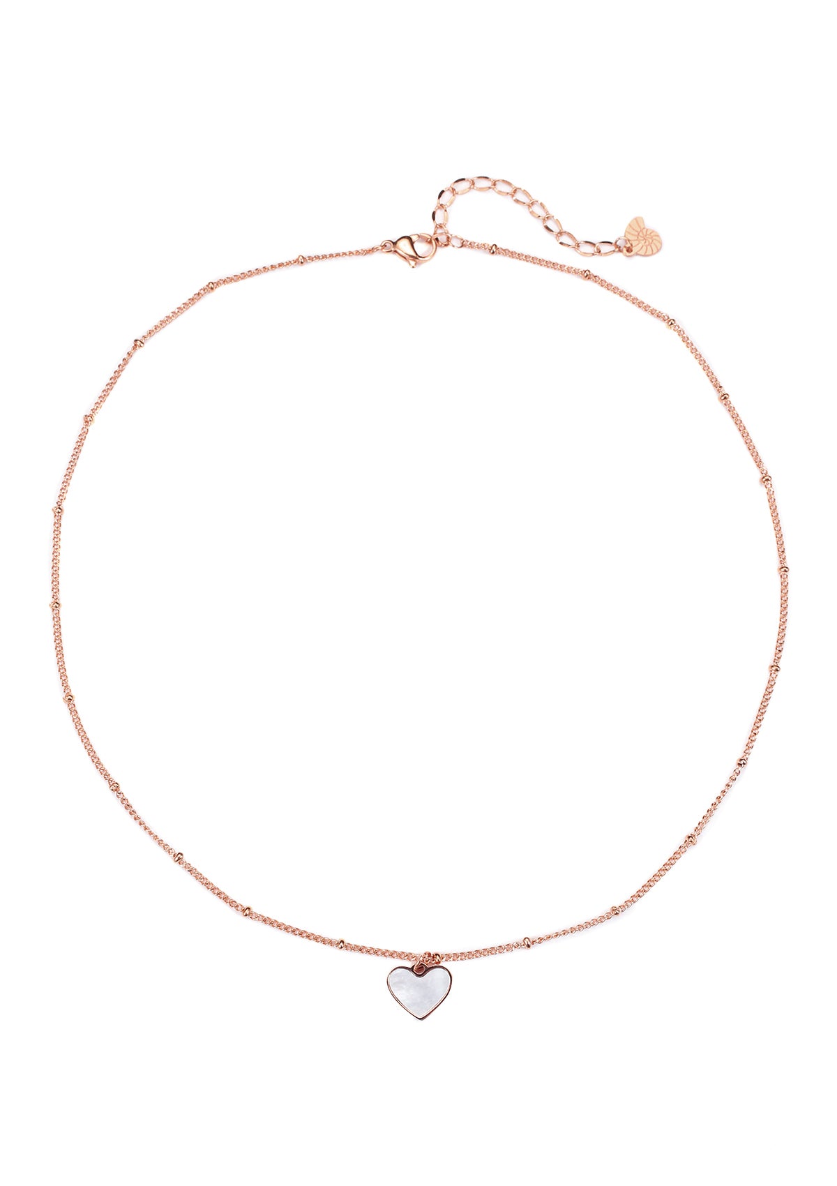 Collar de Cadena con Colgante Corazón Concha en Oro Rosa